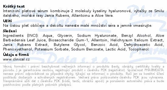 Clinical Hyaluronové sérum 25ml