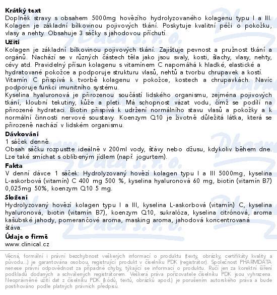 Clinical Collagen+kys.Hyalurono.+vit.C&Q10 3x8.8g
