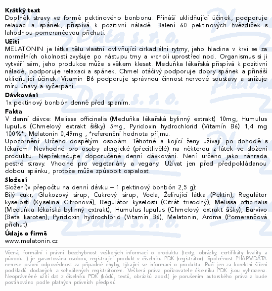 Melatonin Gummies 60 pektinových bonbónů