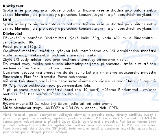 Bindemittel+ rýžová kaše 0.5kg Dr.Oetker