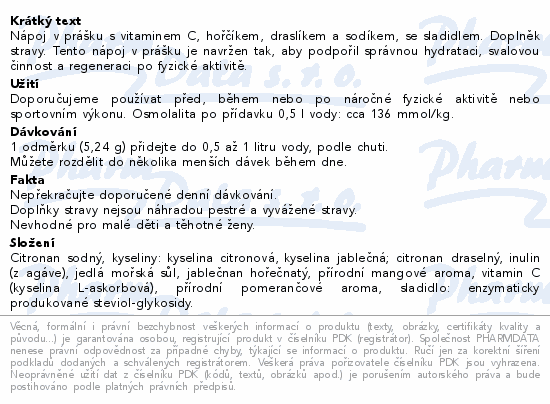 Organis Elektrolyty mango+pomeranč 314g