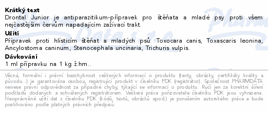 Drontal Junior perorální suspenze 1x50ml