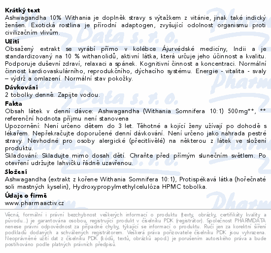 Ashwagandha Forte 500mg tob.90