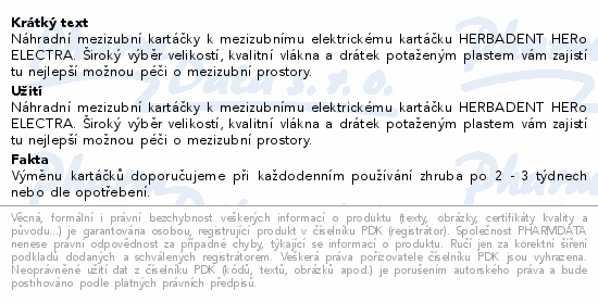 HERBADENT HERo mezizubní kartáček 0.5mm modrý 10ks