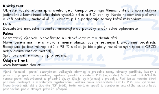 Kneipp Sprchový gel Lieblings Mensch 200ml