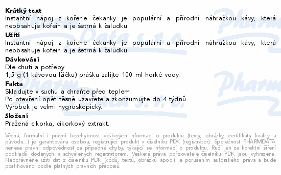 Organis Čekankové kafe 100g