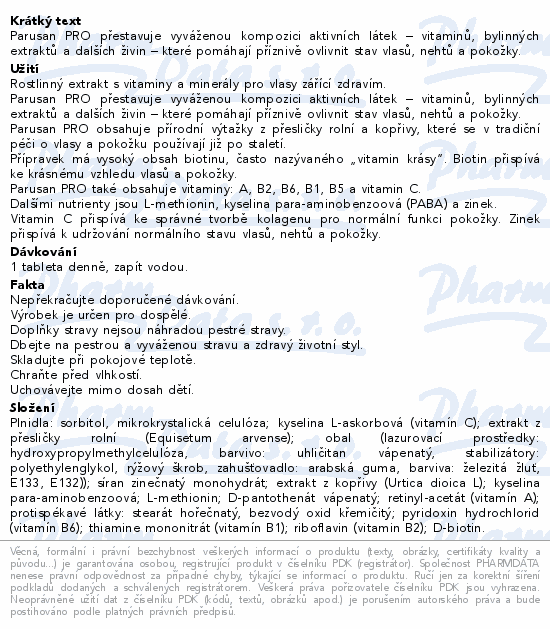 Parusan pro zdravé vlasy tbl.42