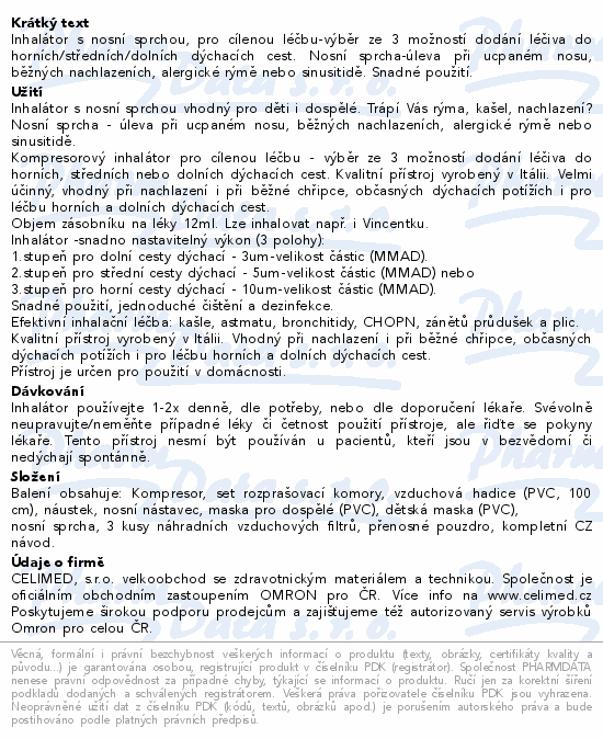 Inhalátor s nosní sprchou OMRON A3 Complete