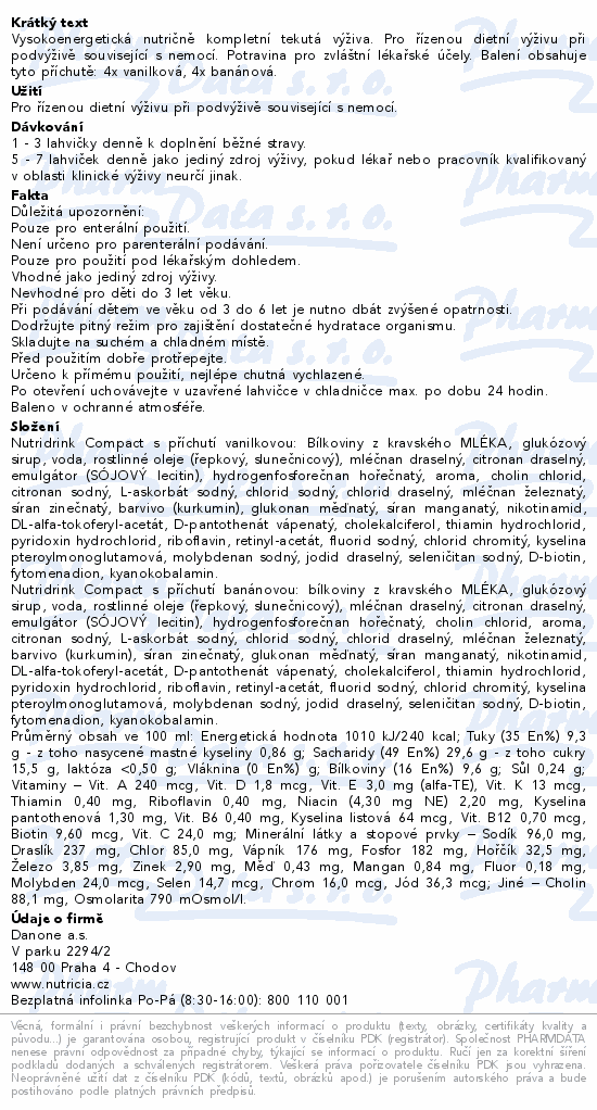 Nutridrink Compact 6+2 (vanilka-banán) 8x125ml