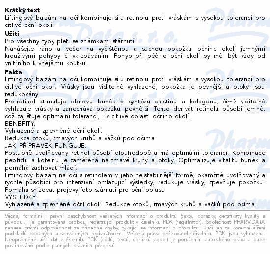 ESTHEDERM Intensive Retinol balzám na oči 15ml