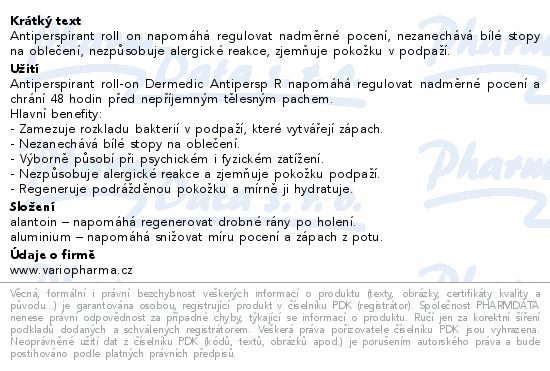 DERMEDIC Antiperspirant roll-on 48h duo pack 2x60g