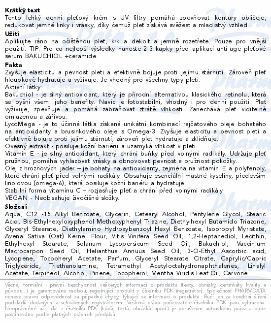 VIVADERM Bakuchiol +vitamin C pleťový krém 50ml