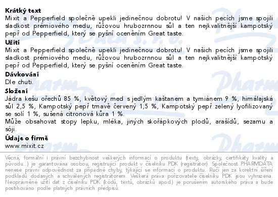 Mixit Oříšky z pece Kampotský pepř a med 160g