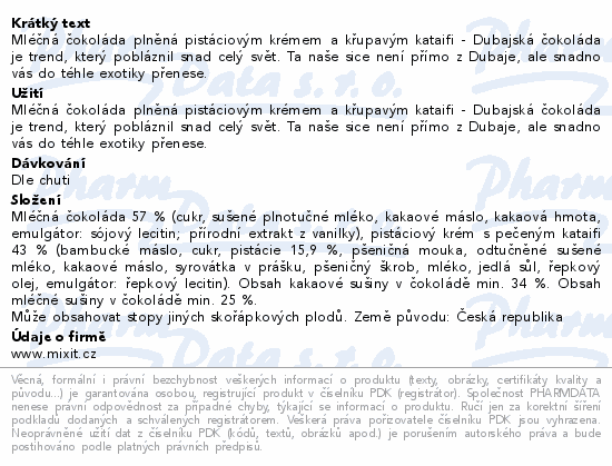 Mixit Dubai Crunch čokoláda s pistác.náplní 70g