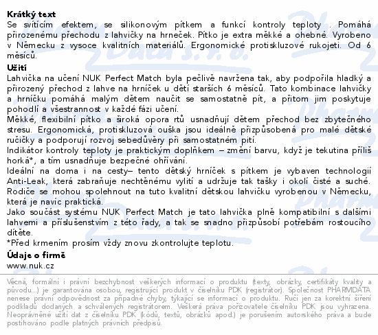 NUK Perf.Match láhev na učen.svít.ve tmě 150ml 6+m