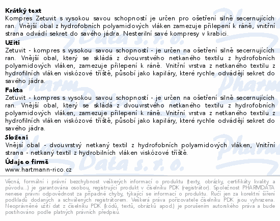 Hartmann Zetuvit E Savé kompresy10x20cm 50ks