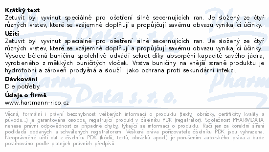 Hartmann Zetuvit E savé kompres ster.10x20cm 25ks