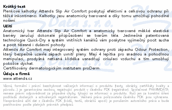 Kalhotky absorp.Attends Slip Air Comfort 9 L 28ks