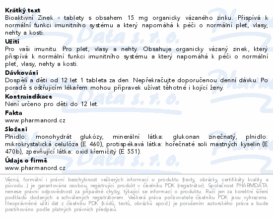 Pharma Nord Bioaktivní Zinek tbl.60