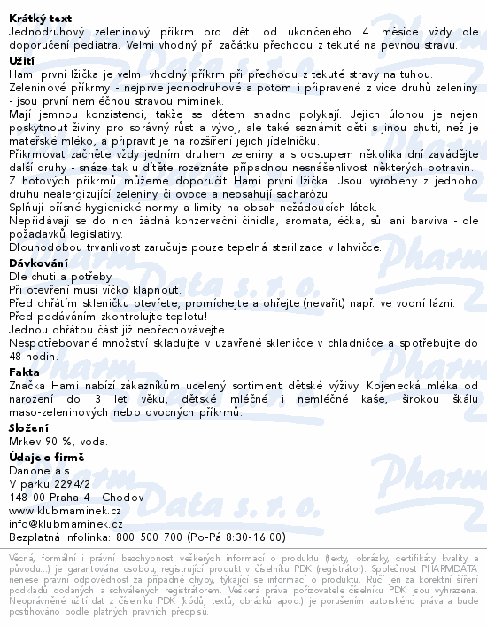 Hami Mrkvička první lžička 125g 4m+