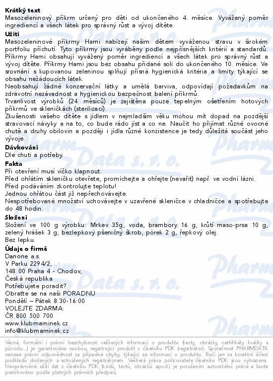 Hami Zelenina s krůtou první lžička 125g 4m+