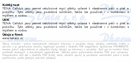 TENA Proskin Cellduk mycí utěrka 200ks 744000