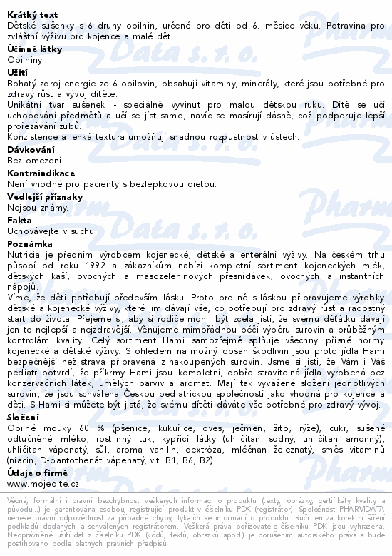 Hami Safari dětské sušenky 180g 6m+