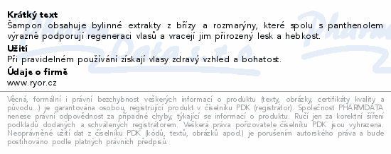 RYOR Bylinný šampon s pantenolem 200ml