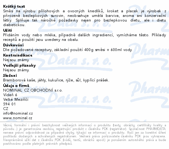 Nominal směs na bramborové těsto 400g