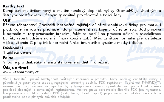 VitaHarmony Gravital tbl.60