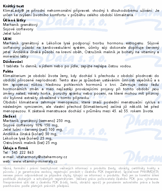 VitaHarmony KlimaLady tbl.90