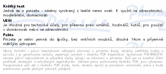 Pinzeta technická 14cm