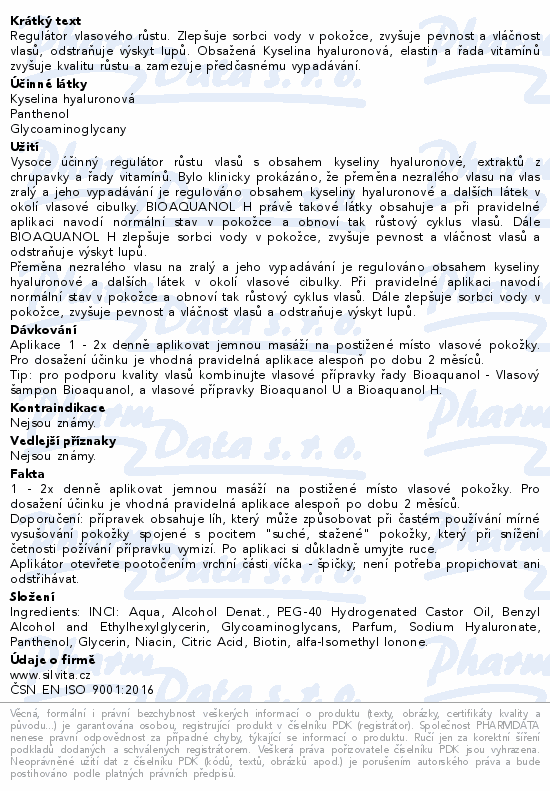 Bioaquanol H regulátor vlas.růstu 55ml