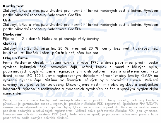 Grešík Devatero Bylin Ledvinový čaj 50g