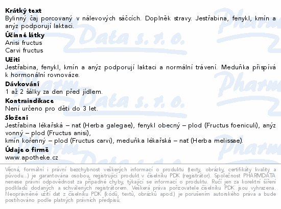 Apotheke Kojící maminky čaj 20x1.5g