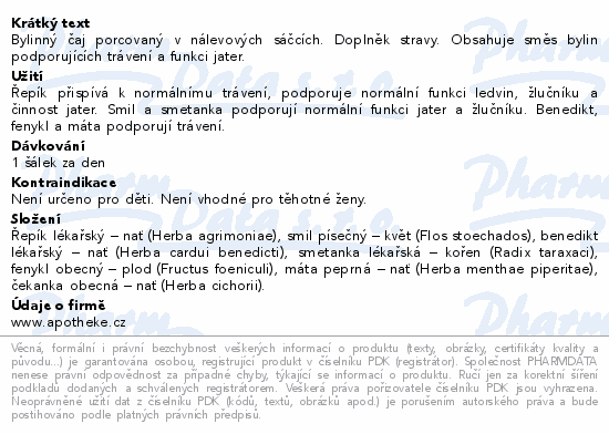 Apotheke Jaterní čaj se smílem 20x1.5g