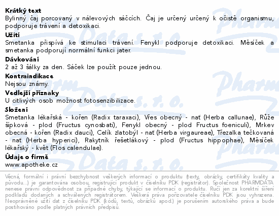 Apotheke Čistící s rakytníkem čaj 20x1.5g