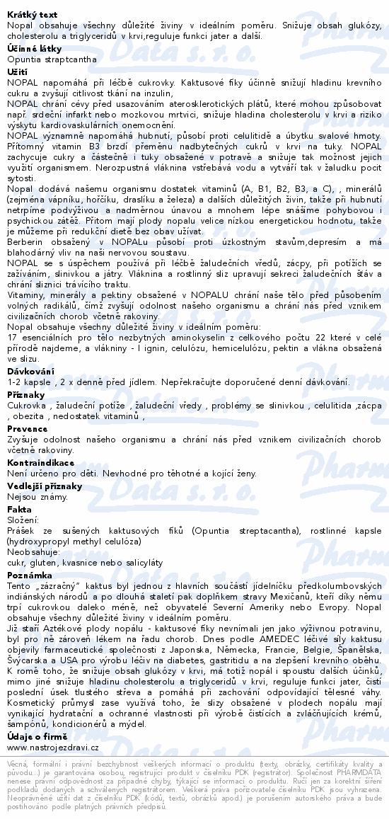 Nástroje Zdraví Nopal BIO cps.120