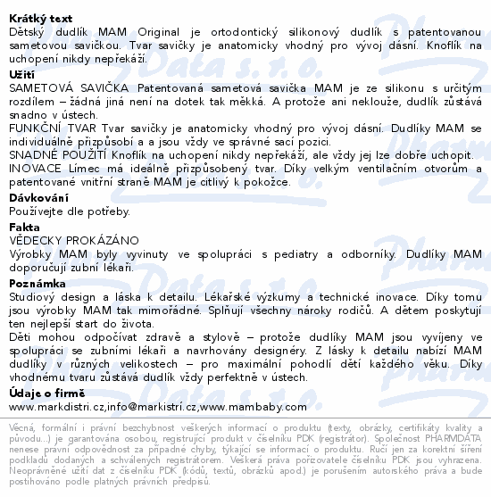 MAM Dudlík Original 6+m průhledný 1ks