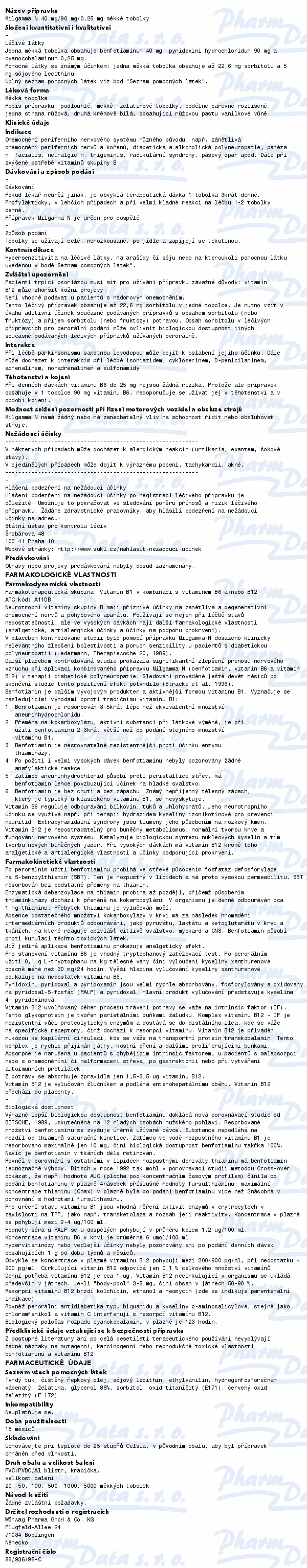 Milgamma N 40mg/90mg/0.25mg cps.mol.100