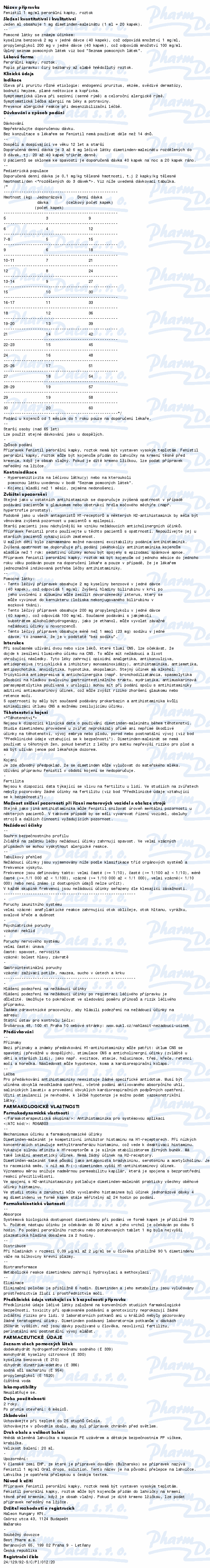 Fenistil 1mg/ml por.gtt.sol.1x20ml