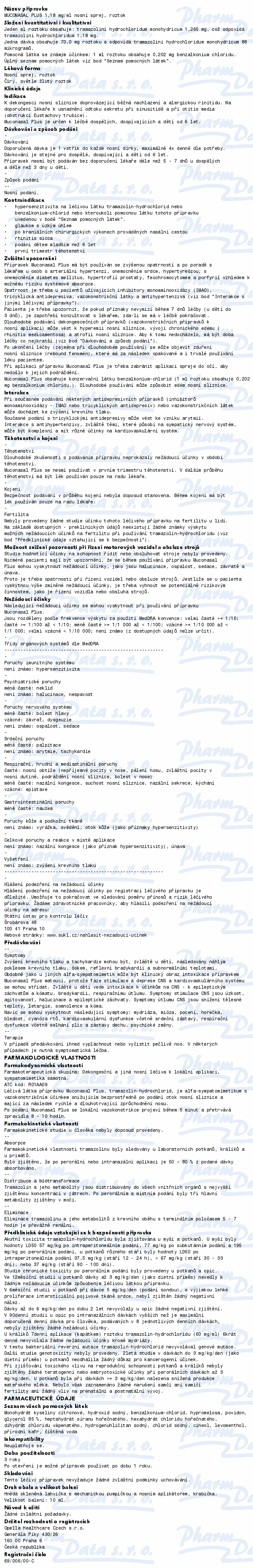 Muconasal Plus 1.18mg/ml nas.spr.sol.1x10ml