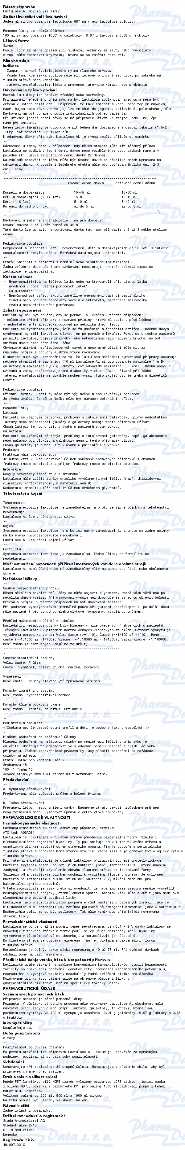Lactulose AL 667mg/ml sir.1x200ml