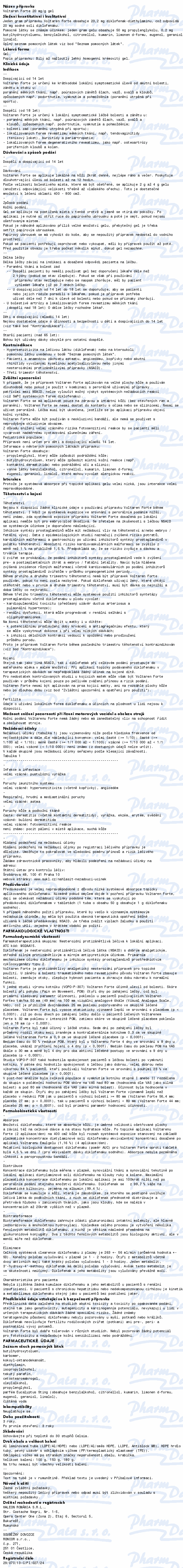 Voltaren Forte 20mg/g gel 1x150g II