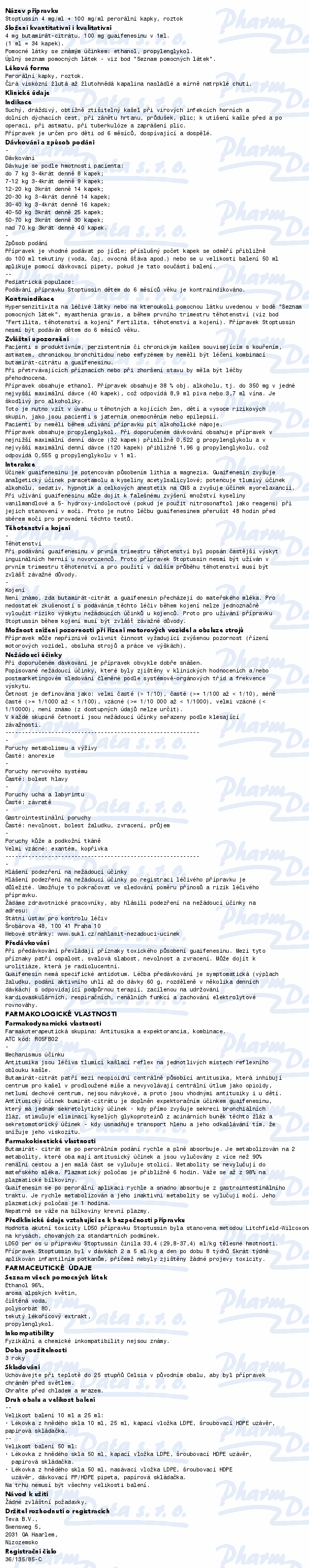 Stoptussin 4mg/ml+100mg/ml por.gtt.sol.1x25ml